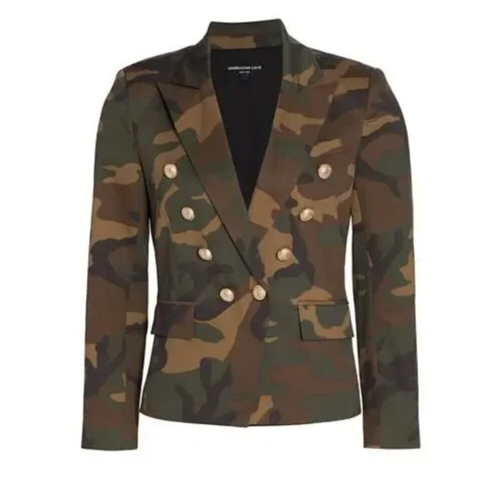 NWT Generation Love Camo Blazer Edgy Military-Inspo Utility Luxe  Size XS - Picture 2 of 15